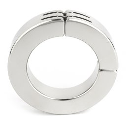 Mr. Steel Hinged Magnetic Cockring 50mm Silver