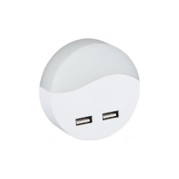 Corp de iluminat LED de veghe pentru priză cu senzor de mișcare 2xUSB LED/0,45W/230V 3000K