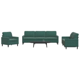 Set de canapele cu perne, 4 piese, verde închis, catifea GartenMobel Dekor