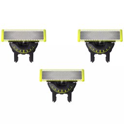 Rezerva OneBlade 360, QP430-50, otel inoxidabil, umed si uscat, kit 3 lame, compatibil cu Philips OneBlade si OneBladePro, Verde