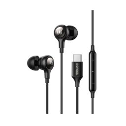 CASTI Ugreen, "EP103", intraauriculare - butoni, pt smartphone, microfon pe fir, conectare prin USB Type-C, lungime cablu 1.2m, negru