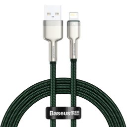 CABLU alimentare si date Baseus Cafule Metal, Fast Charging Data Cable pt. smartphone, USB la Lightning Iphone 2.4A, braided, 1m, verde