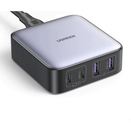 Incarcator de birou, UGREEN, Nexode, 4 porturi, USB-A / USB-C, 65 W, Quick Charge, Gri