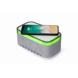 CEAS digital + Boxa + ALIMENTATOR wireless GEMBIRD, Bluetooth V5.0, 2 x 5W, 1200mAh, RGB lights, Functii: FM/TF/USB/AUX/ora/alarma, black/grey