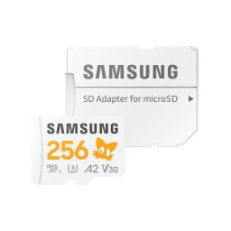 Card de memorie Samsung PRO Plus, 256GB, microSDXC, CL10, U3, V30, A2, Adaptor SD inclus