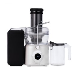 Storcator de fructe Heinner HSF-K1000DCWP HSF-K1000DCWP, 1000W, motor DC, viteza variabila, recipient pulpa 1L, filtru inox, tub larg alimentare 84mm, alb perlat