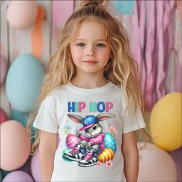 Tricou copii Paste cu iepuras HIP HOP