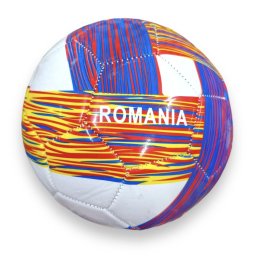 Minge de Fotbal, Marimea 5, Material PVC, Alb Tricolor Romania