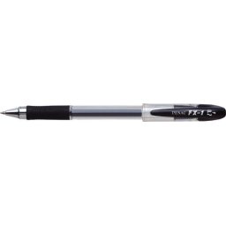 Pix cu gel PENAC FX-1, rubber grip, 0.7mm, con metalic, corp transparent - scriere neagra
