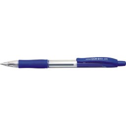 Pix cu gel PENAC CCH-3, rubber grip, 0.5mm, corp transparent - scriere albastra
