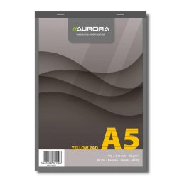 Blocnotes capsat, A5, 80 file - 80g/mp, microperforatii, AURORA Office - dictando - hartie galbena