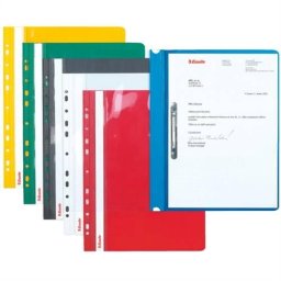 Dosar plastic PP, cu sina si multiperforatii, 10 buc/set, ESSELTE Vivida - verde