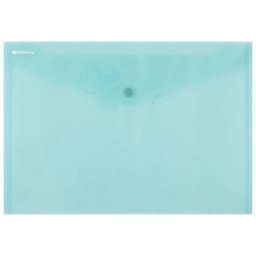 Mapa PP protectie documente A4 landscape, inchidere cu capsa, 12/set, DONAU - verde transparent
