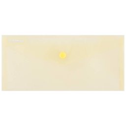 Mapa PP protectie documente DL landscape, inchidere cu capsa, 10/set, DONAU - galben transparent