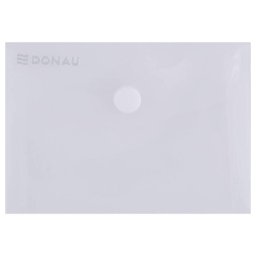 Mapa PP protectie documente A7 landscape, inchidere cu capsa, 10/set, DONAU - transparent