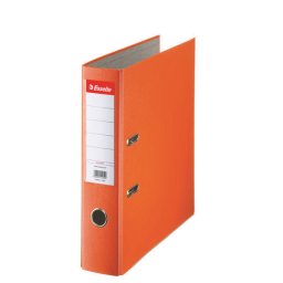 Biblioraft ESSELTE Economy, A4, plastifiat PP, margine metalica, 75 mm - portocaliu