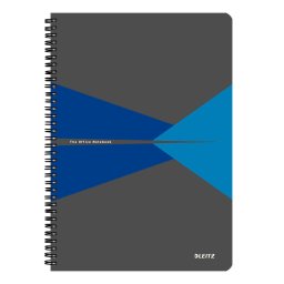 Caiet de birou LEITZ Office, PP, A4, cu spira, dictando - albastru