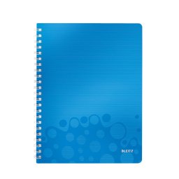 Caiet de birou LEITZ Wow, PP, A4, cu spira, dictando - albastru metalizat