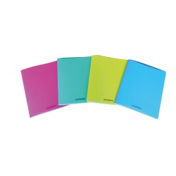 Caiet A5, 36 file - 80g/mp, liniat stanga, coperta PP transparent color, AURORA - velin