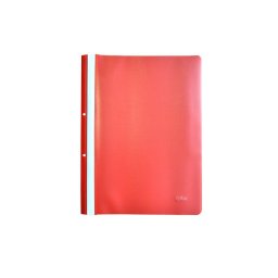 Dosar plastic PP cu sina, cu gauri, grosime 120/180 microni, 10 buc/set, Optima - rosu