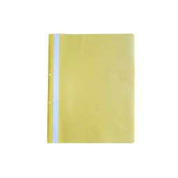 Dosar plastic PP cu sina, cu gauri, grosime 120/180 microni, 10 buc/set, Optima - galben