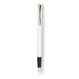 Stilou Diplomat Traveller, cu penita M, din otel inoxidabil - snow white gold