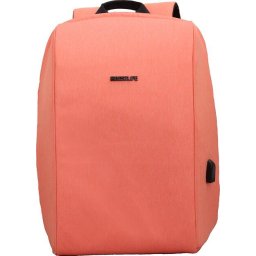 Rucsac BESTLIFE Travel Safe - roz - laptop 16 inch, charge pentru USB si TypeC conectori