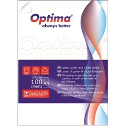 Accesorii birotica Etichete albe autoadezive 95/A4, 30 x 12 mm, 100 coli/top, Optima - colturi rotunjite