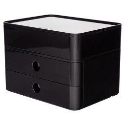 Accesorii birotica Suport cu 2 sertare + cutie ustensile HAN Allison Smart Box Plus - negru jet
