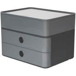 Accesorii birotica Suport cu 2 sertare + cutie ustensile HAN Allison Smart Box Plus - gri granite