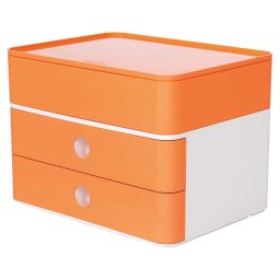Accesorii birotica Suport cu 2 sertare + cutie ustensile HAN Allison Smart Box Plus - orange piersica