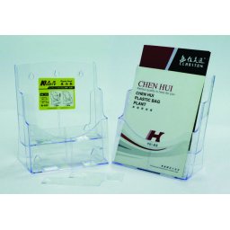Accesorii birotica Display plastic pentru brosuri, de birou/perete, 2 x A4-portrait, KEJEA - transparent