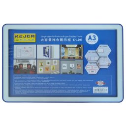 Accesorii birotica Display nume din plastic, 420 x 210mm, KEJEA - albastru