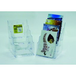 Accesorii birotica Display plastic pentru brosuri, de birou/perete, 4 x A5, KEJEA - transparent