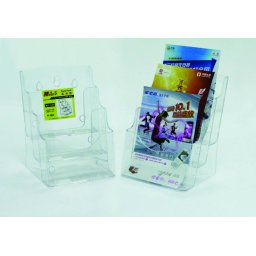 Accesorii birotica Display plastic pentru brosuri, de birou/perete, 3 x A5, KEJEA - transparent