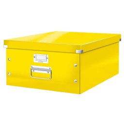 Cutie depozitare LEITZ WOW Click & Store, carton laminat, mare, galben