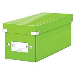 Cutie depozitare Leitz WOW Click & Store, carton laminat, pliabila, cu capac, 14x13x35 cm, verde