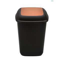 Cos plastic reciclare selectiva, capacitate 28l, PLAFOR Quatro - negru cu capac maro - bio