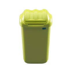Cos plastic cu capac batant, pentru reciclare selectiva, capacitate 50l, PLAFOR Fala - verde