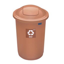 Cos plastic reciclare selectiva, capacitate 50l, PLAFOR Top - maro cu capac maro - bio