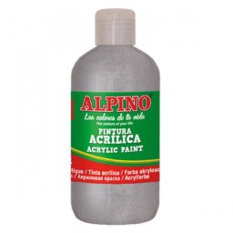 Articole pentru scoala Vopsea acrilica, rezistenta la apa, 250ml, ALPINO - argintiu metalizat