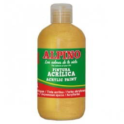Articole pentru scoala Vopsea acrilica, rezistenta la apa, 250ml, ALPINO - auriu metalizat