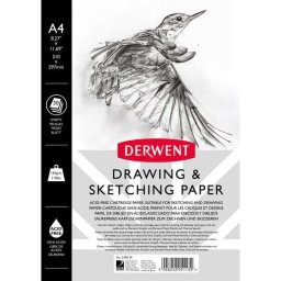 Articole pentru scoala Caiet pentru schite si desen DERWENT Professional, A4, cu spira, 30 coli, 165 gsm, hartie alba