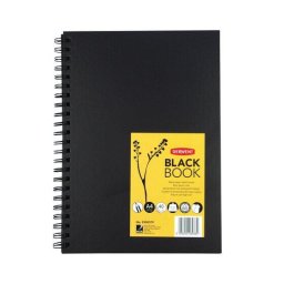 Articole pentru scoala Caiet pentru schite si desen DERWENT Professional, A4, cu spira, 40 coli, 200 gsm, hartie neagra, ne