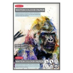 Articole pentru scoala Caiet pentru desen pe baza de apa DERWENT Proffesional, A5, 12 coli, 300 gsm, hartie alba