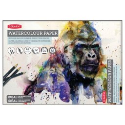 Articole pentru scoala Caiet pentru desen pe baza de apa DERWENT Proffesional, A2, 12 coli, 300 gsm, hartie alba