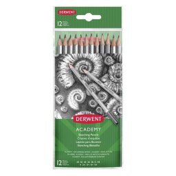 Creioane Grafit 5H-6B DERWENT Academy, blister, 12 buc/set, negru