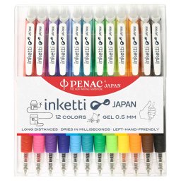 Stilouri Set 12 pixuri cu gel PENAC Inketti - culori asortate