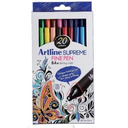 Stilouri Liner ARTLINE Supreme, varf fetru 0.4mm, 20 culori/set