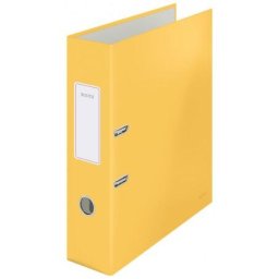 Biblioraft LEITZ 180° Cosy, carton laminat, A4, 80 mm, galben chihlimbar